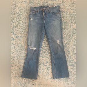 AG Jodie Crop Jean in a distressed true blue